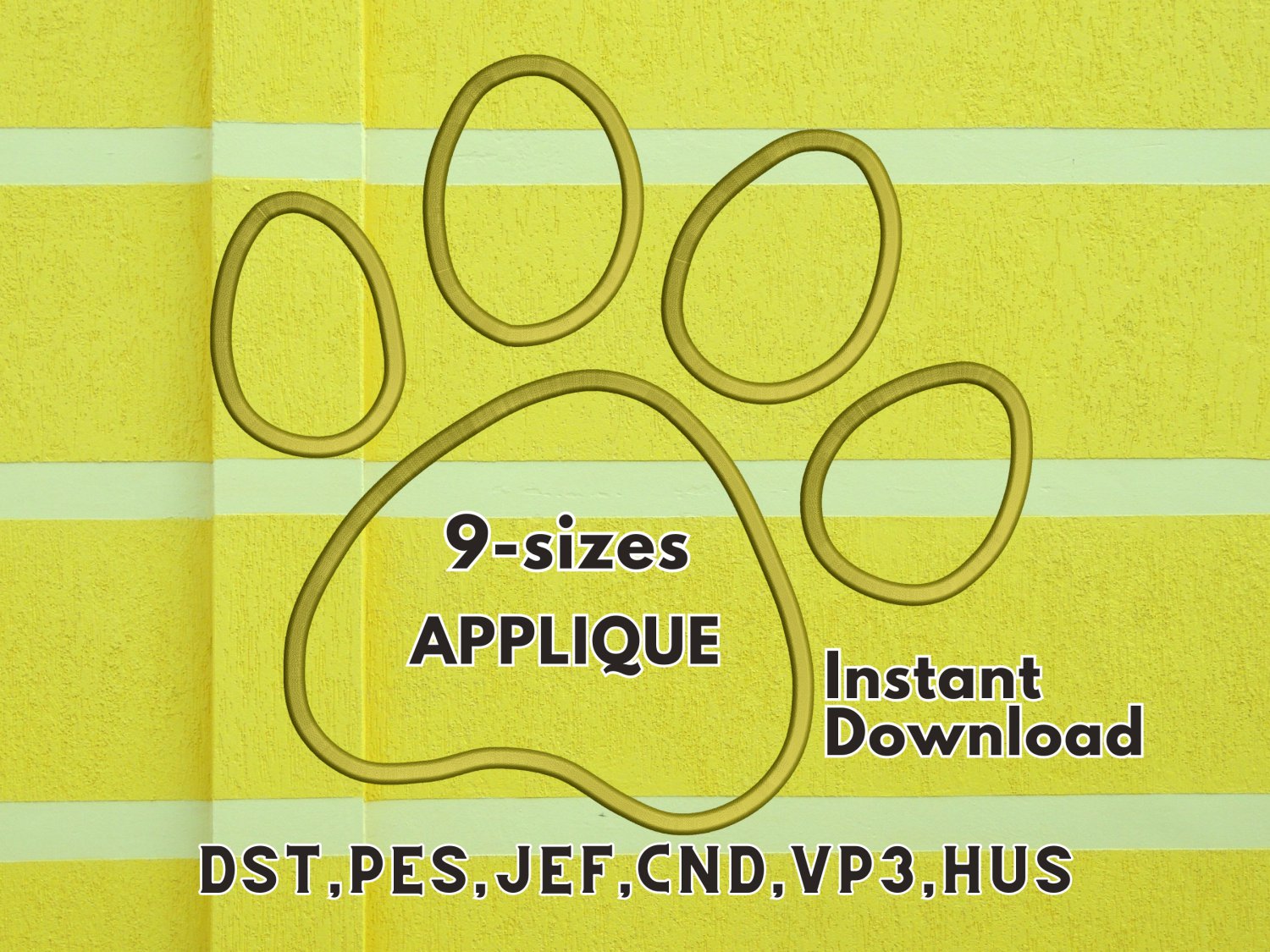 Adorable Paw Appliqu&Atilde;&copy;: 9 Sizes for Every Stitching Need!