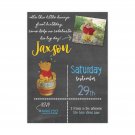 Printed Baby Shower Invitation, Personalized INVITATIONS, Pooh Shower Qty 50