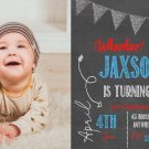 Printed Birthday Invitations, Personalized INVITATIONS, 1st Birthday Qty 10