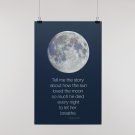 Moon Poster Print, Full Moon Posters, Moon quote Print, Moon Poster quote