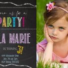 Printed Birthday Invitations, Personalized INVITATIONS, Birthday Invite Qty 10