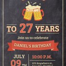 Birthday Invitations Printed Personalized INVITATIONS, Customized Invites Qty 30