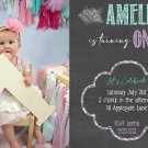 Girls Birthday Invitation Printable Personalized  Invitation DIGITAL Chalkboard