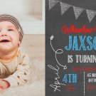 Boys Birthday Invitation Printable Personalized  Invitation DIGITAL Chalkboard