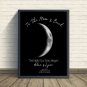 Moon Phase Personalized Poster Print, Half Moon, Gift, Moon Maps