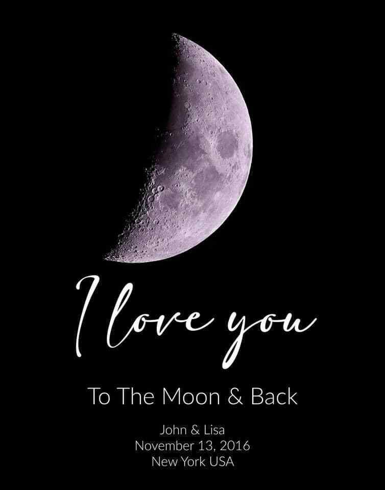 Moon Poster Personalized Poster Print, Half Moon, Gift, Moon Maps, Moon Phases