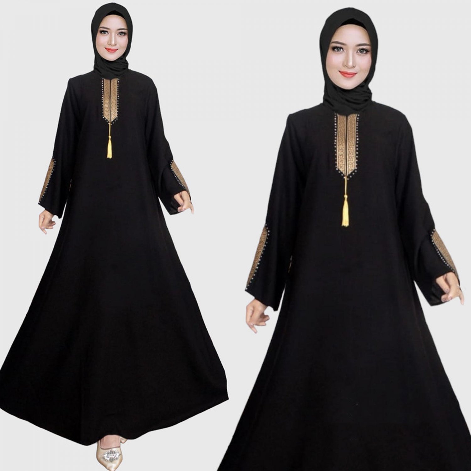 Gamis Renjana Dress - The Perfect Blend of Beauty and Personality, Muslimah fashion Gamis Black