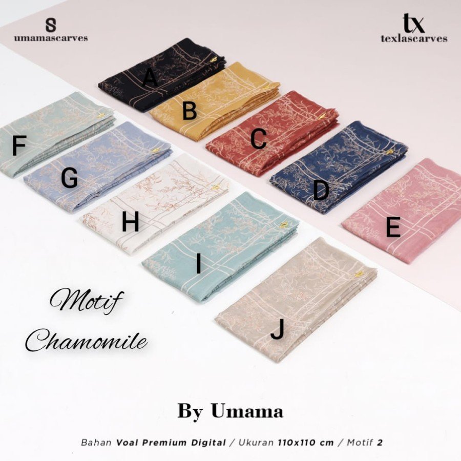 Umama Scarves - Chamomile Motif Rectangle Veil Texlascarves Muslim Outfit