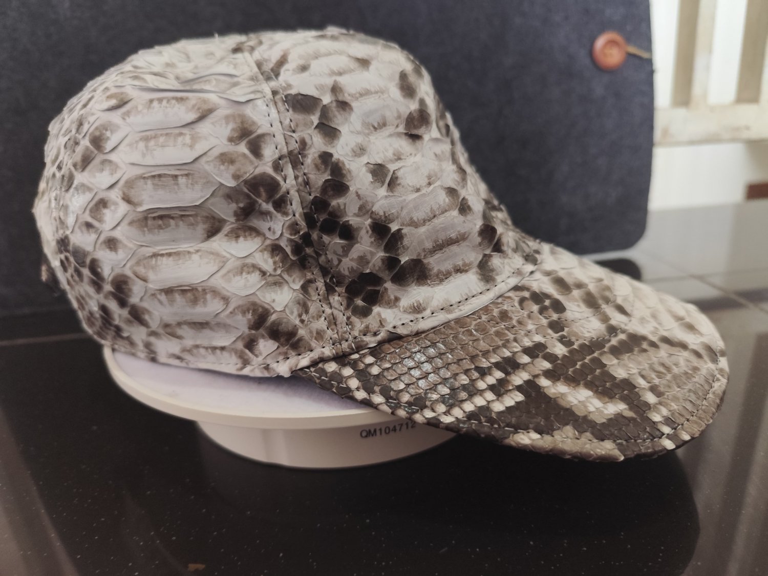 Natural Genuine Python Snake Skin Hat Elegant and Unique