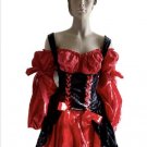 Pirate Wench Saloon Girl Ren Fest Moulin Rouge Can Can Costume with headpiece L