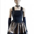 Black & Gold French Can Can Moulin Rouge Saloon Girl Dress Costume & Accs XS