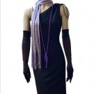 Black Purple 1920s Great Gatsby Flapper Dress Roaring 20s & Accs L