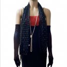 Black Red Fringe 1920s Great Gatsby Flapper Dress Roaring 20s & Accs S M