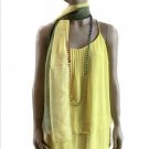 YELLOW Green 1920s Great Gatsby Flapper Dress Roaring 20s & Accs S