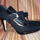 Black Suede Mary Jane 20’s Style Shoes  8M