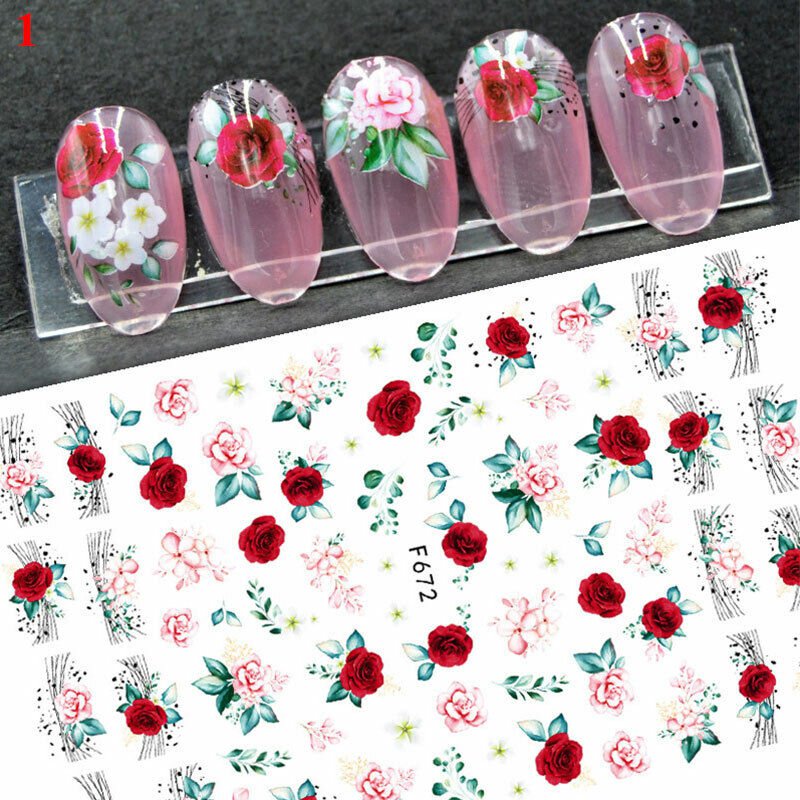 Nail Stickers Butterfly Flower Nail Art Waterproof Transfer Decal