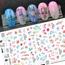 Nail Stickers Butterfly Flower Nail Art Waterproof Transfer Decal model F6#4