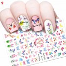 Nail Stickers Butterfly Flower Nail Art Waterproof Transfer Decal model F6#9