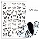 Nail Stickers Butterfly Flower Nail Art Waterproof Transfer Decal model YZW#1