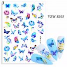 Nail Stickers Butterfly Flower Nail Art Waterproof Transfer Decal model YZW#3