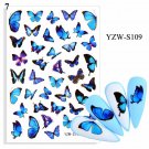 Nail Stickers Butterfly Flower Nail Art Waterproof Transfer Decal model YZW#7
