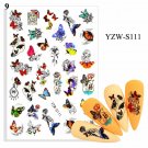 Nail Stickers Butterfly Flower Nail Art Waterproof Transfer Decal model YZW#9