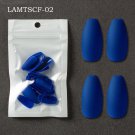 Full Cover Wearing False Nail Tips Ballet Removable 24PCS Blue
