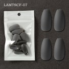 Full Cover Wearing False Nail Tips Ballet Removable 24PCS Dark grey