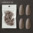 Full Cover Wearing False Nail Tips Ballet Removable 24PCS Khaki