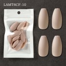 Full Cover Wearing False Nail Tips Ballet Removable 24PCS Light Khaki