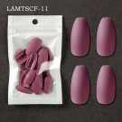 Full Cover Wearing False Nail Tips Ballet Removable 24PCS Purple
