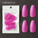 Full Cover Wearing False Nail Tips Ballet Removable 24PCS Rose Red