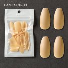 Full Cover Wearing False Nail Tips Ballet Removable 24PCS Yellow