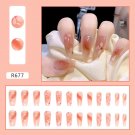 24Pcs Fake False  Nails with Designs Press Full Cover #R677