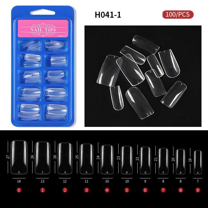 100Pcs HalfFull Cover Nails Artificial False Nail Tips Model #1