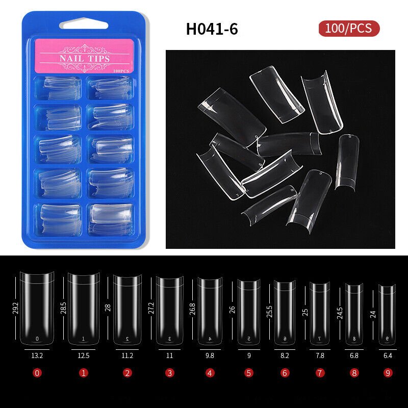 100Pcs Half Full Cover Nails Artificial False Nail Tips Model #6