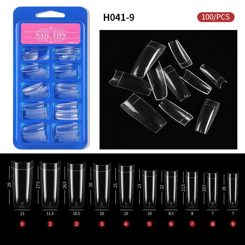 100Pcs Half Full Cover Nails Artificial False Nail Tips Model #9