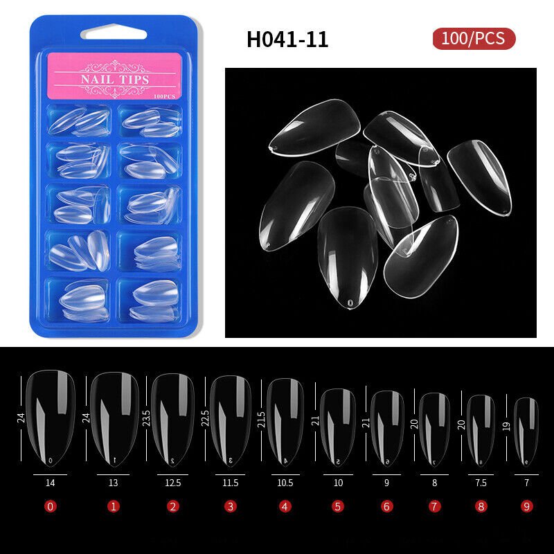 100Pcs Half Full Cover Nails Artificial False Nail Tips Model #11