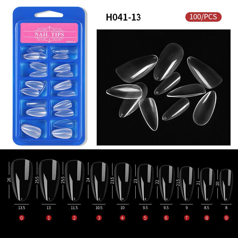 100Pcs Half Full Cover Nails Artificial False Nail Tips Model #13