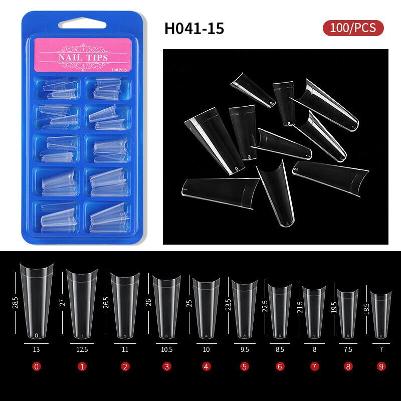 100Pcs Half Full Cover Nails Artificial False Nail Tips Model #15