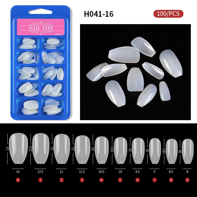 100Pcs Half Full Cover Nails Artificial False Nail Tips Model #16