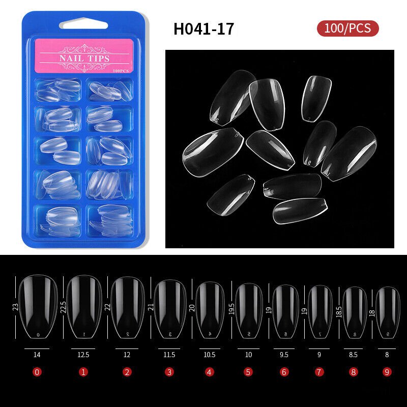 100Pcs Half Full Cover Nails Artificial False Nail Tips Model #17