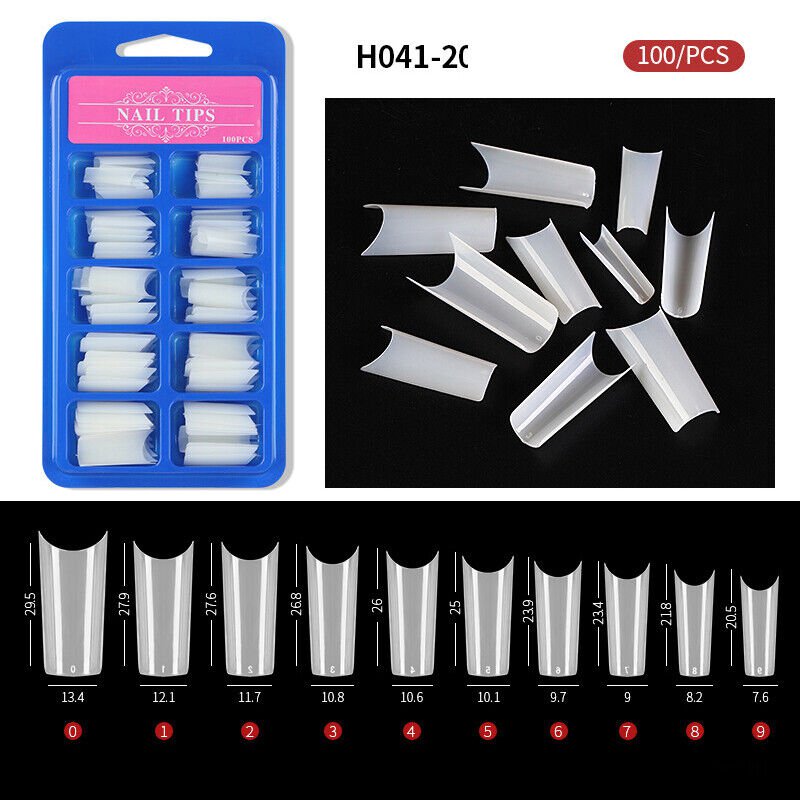 100Pcs Half Full Cover Nails Artificial False Nail Tips Model #20