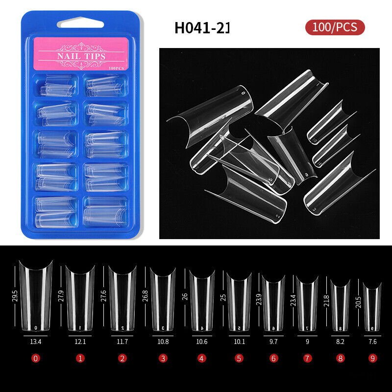 100Pcs Half Full Cover Nails Artificial False Nail Tips Model #21