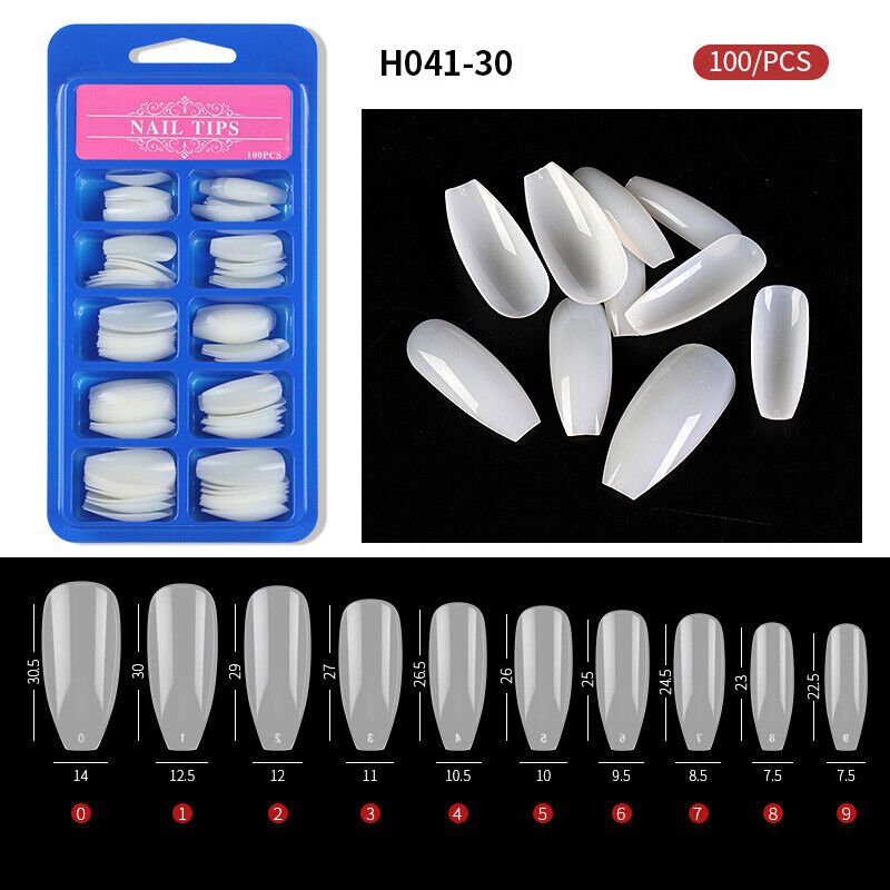 100Pcs Half Full Cover Nails Artificial False Nail Tips Model #30