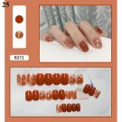 24pcs Short Fake Nails Mode #25 Press on Full Cover False Nails