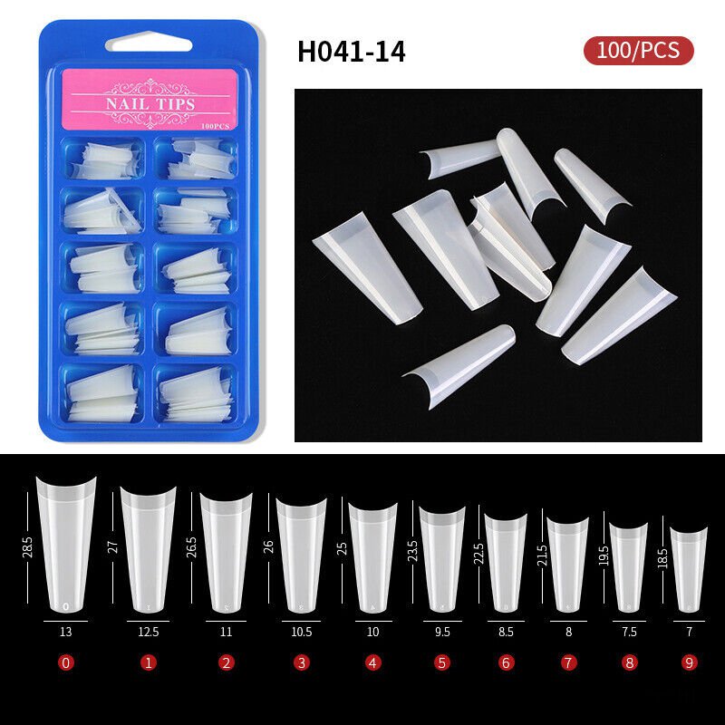 100Pcs HalfFull Cover Nails Artificial False Nail Tips Model #14