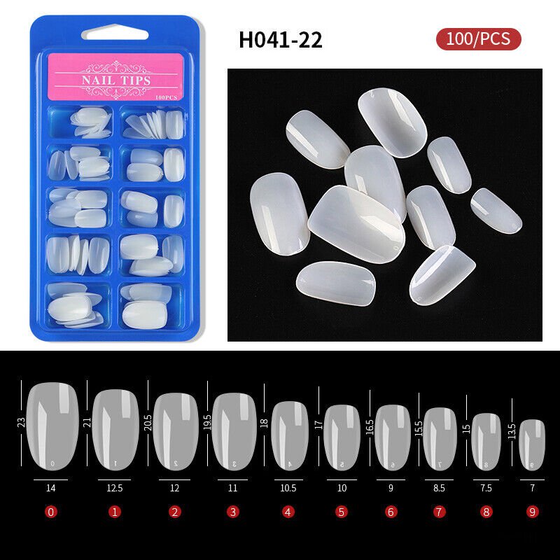 100Pcs HalfFull Cover Nails Artificial False Nail Tips Model #22