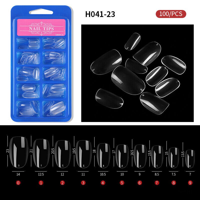 100Pcs HalfFull Cover Nails Artificial False Nail Tips Model #23