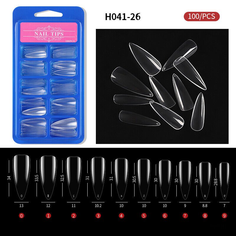 100Pcs HalfFull Cover Nails Artificial False Nail Tips Model #26